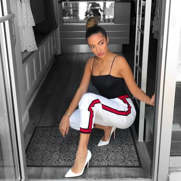 White quilted track pant - Picture 1 of 4